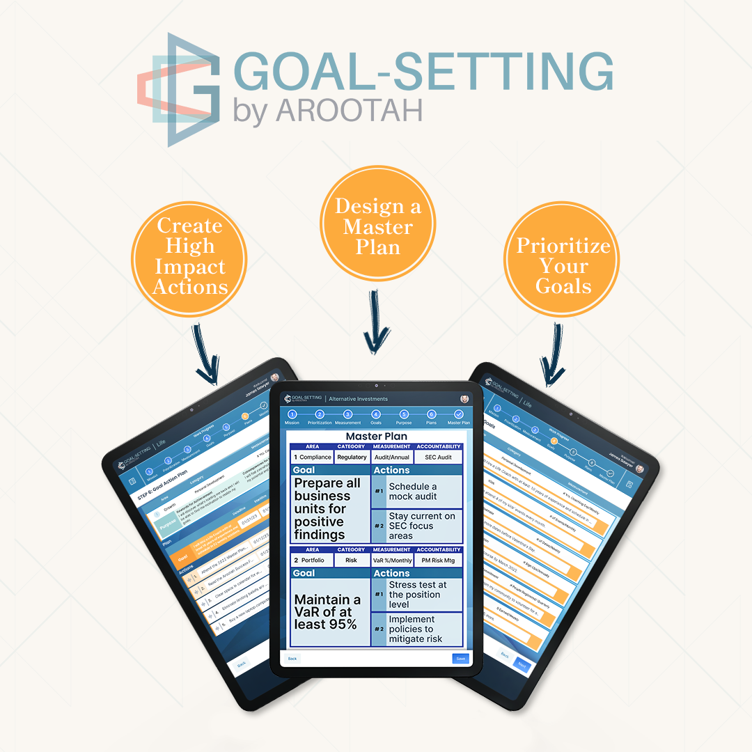 Goal-Setting By Arootah Tablet Application views